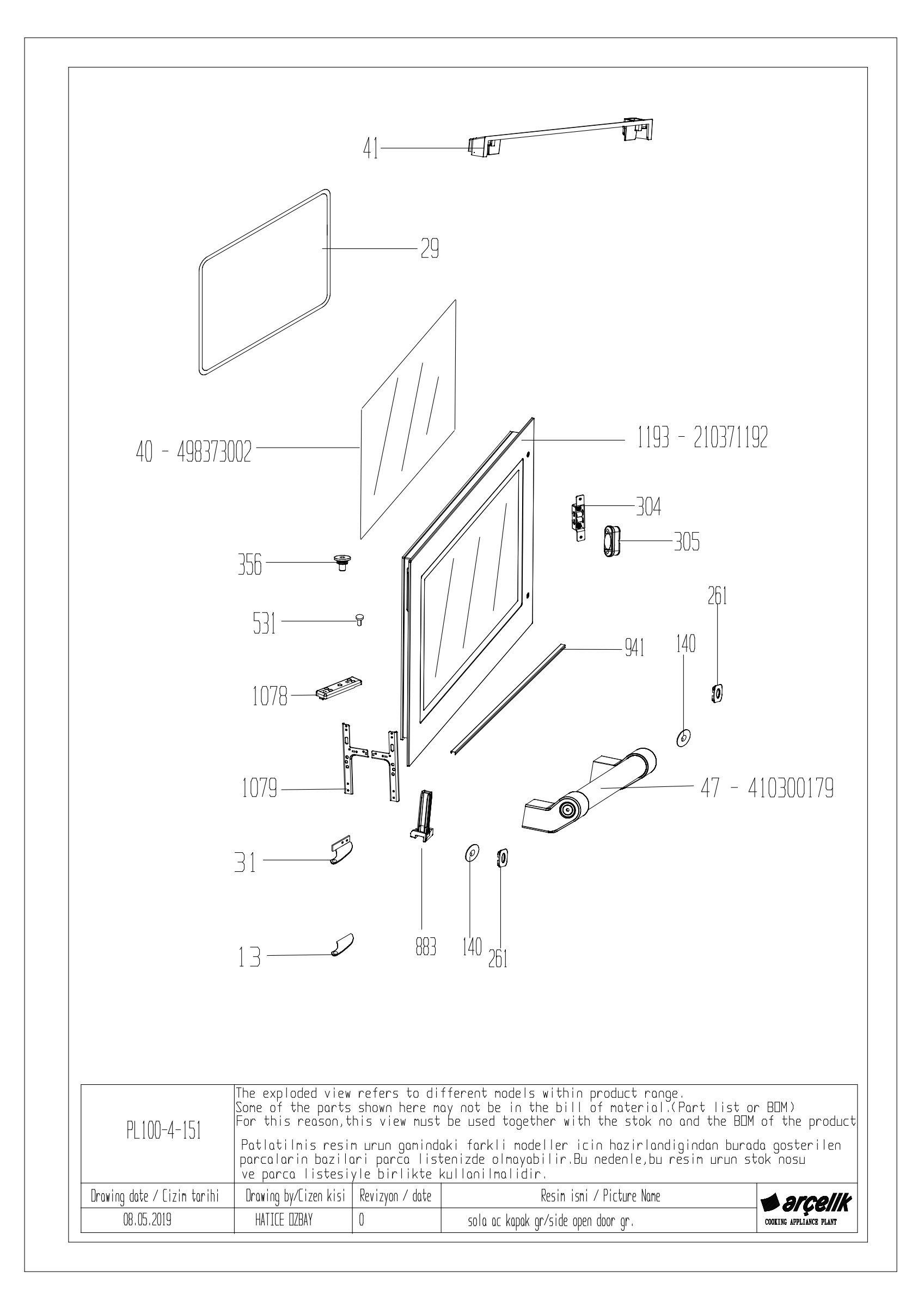 LEFT BOTTOM DOOR GR