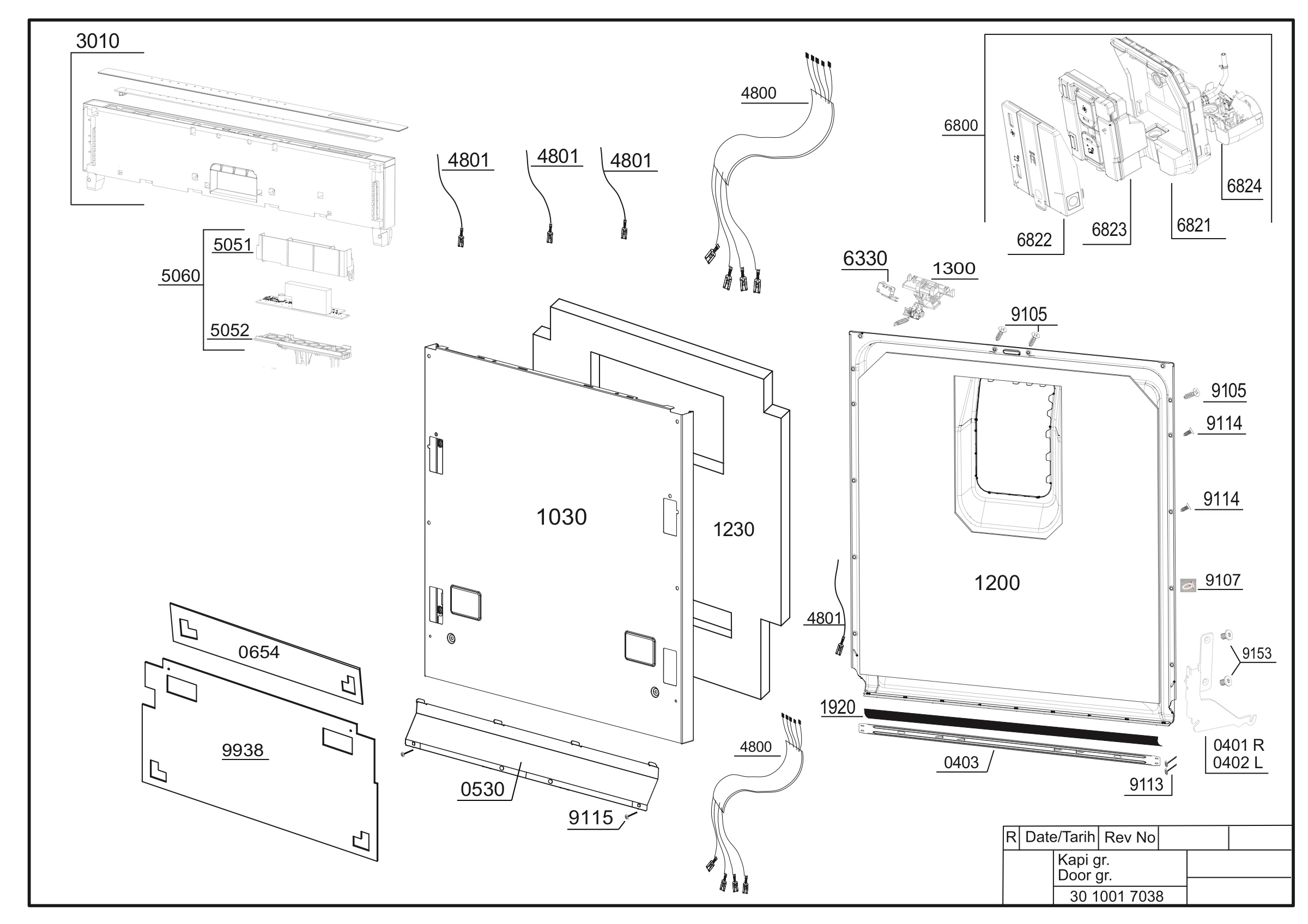 Door-panel group exploded pictures
