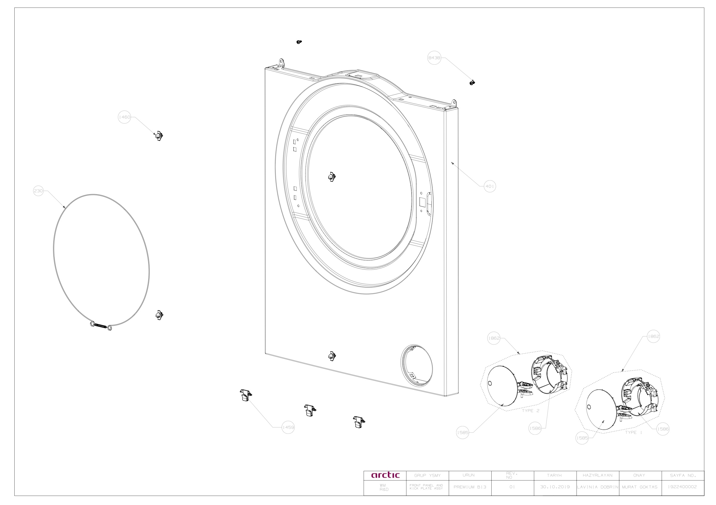 Front Wall & Kick Plate Group