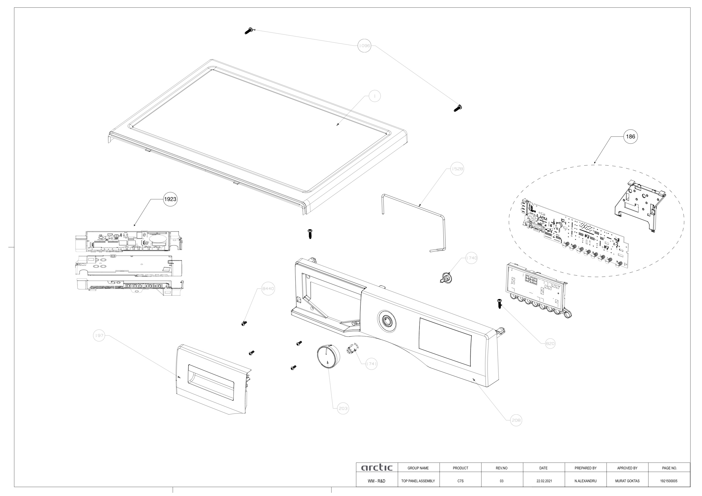 Front Panel & Top Frame Group
