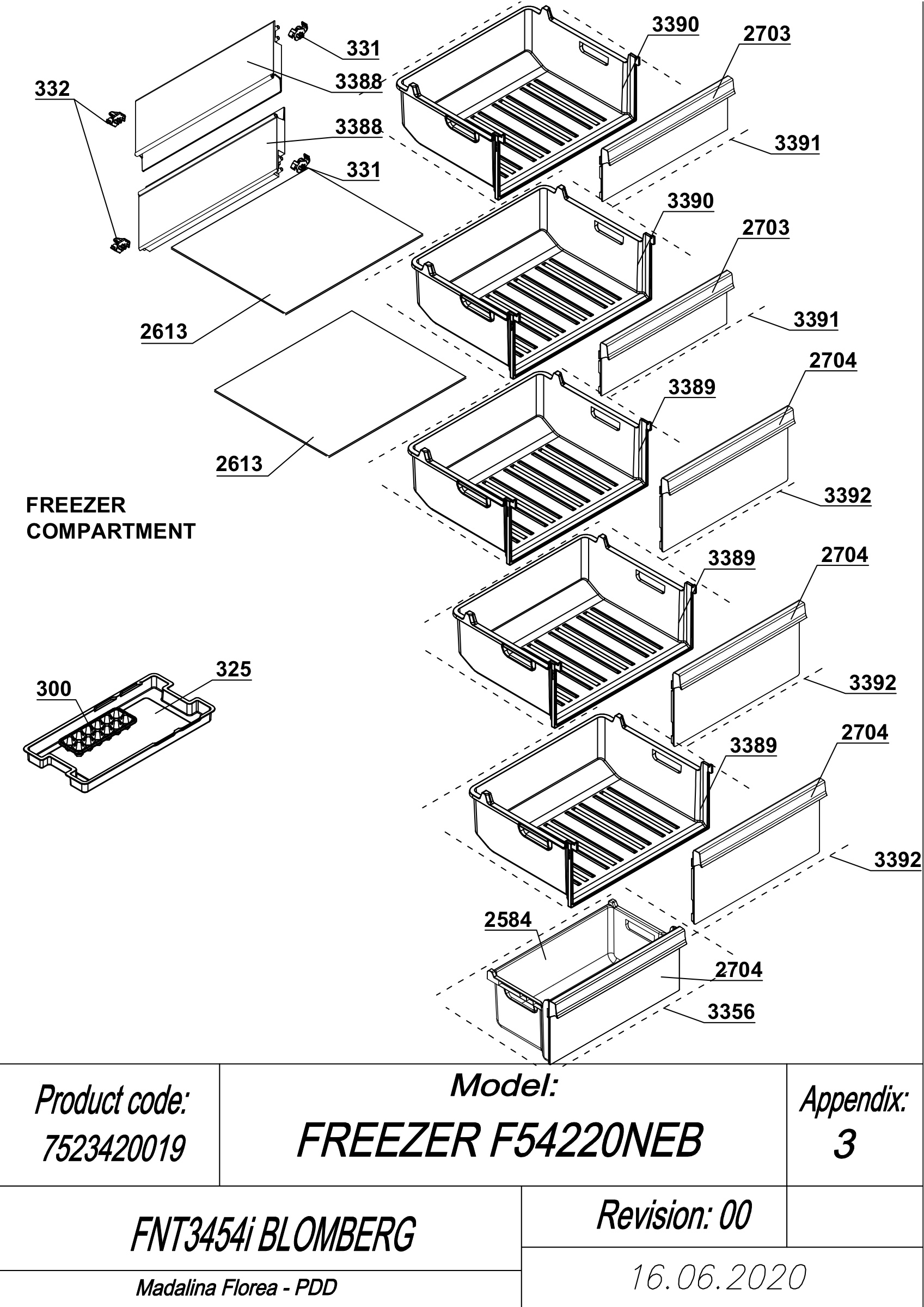 EXPLODED VIEW SHELVES FNT3454i BLOMBERG