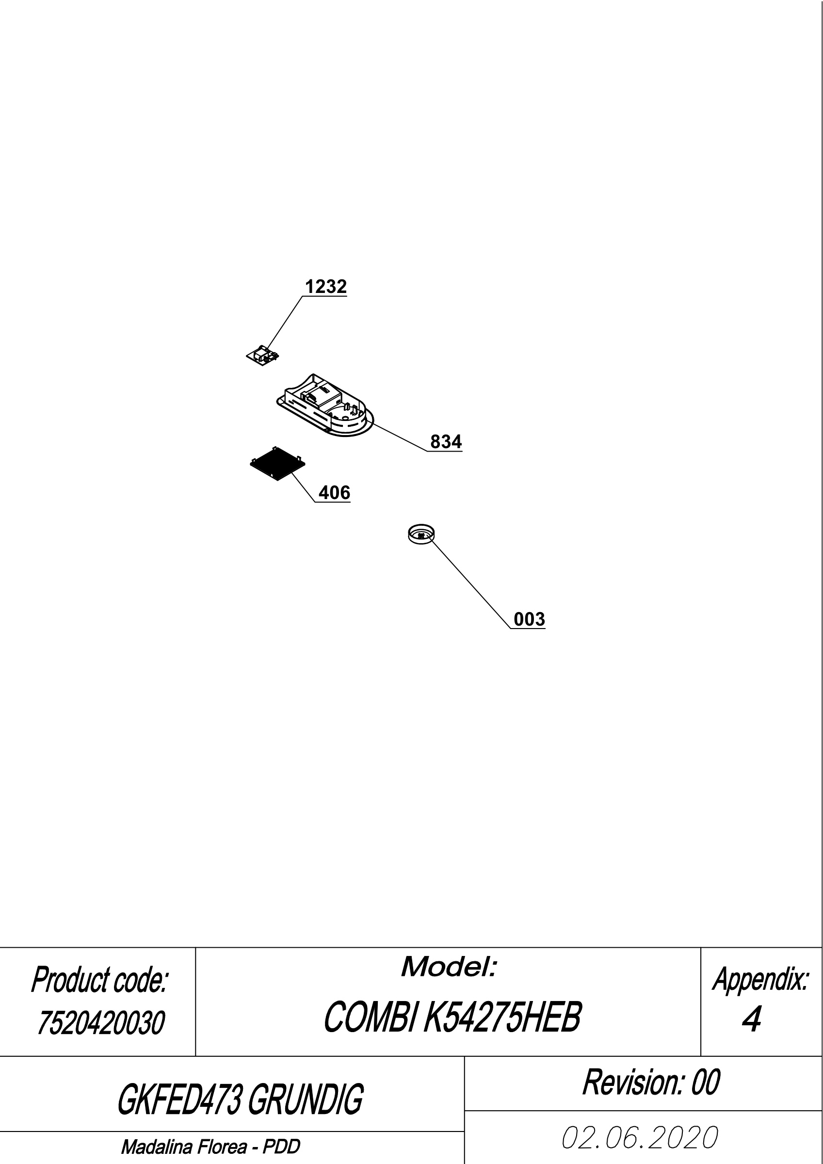 EXPLODED VIEW LEDS GKFED473 GRUNDIG