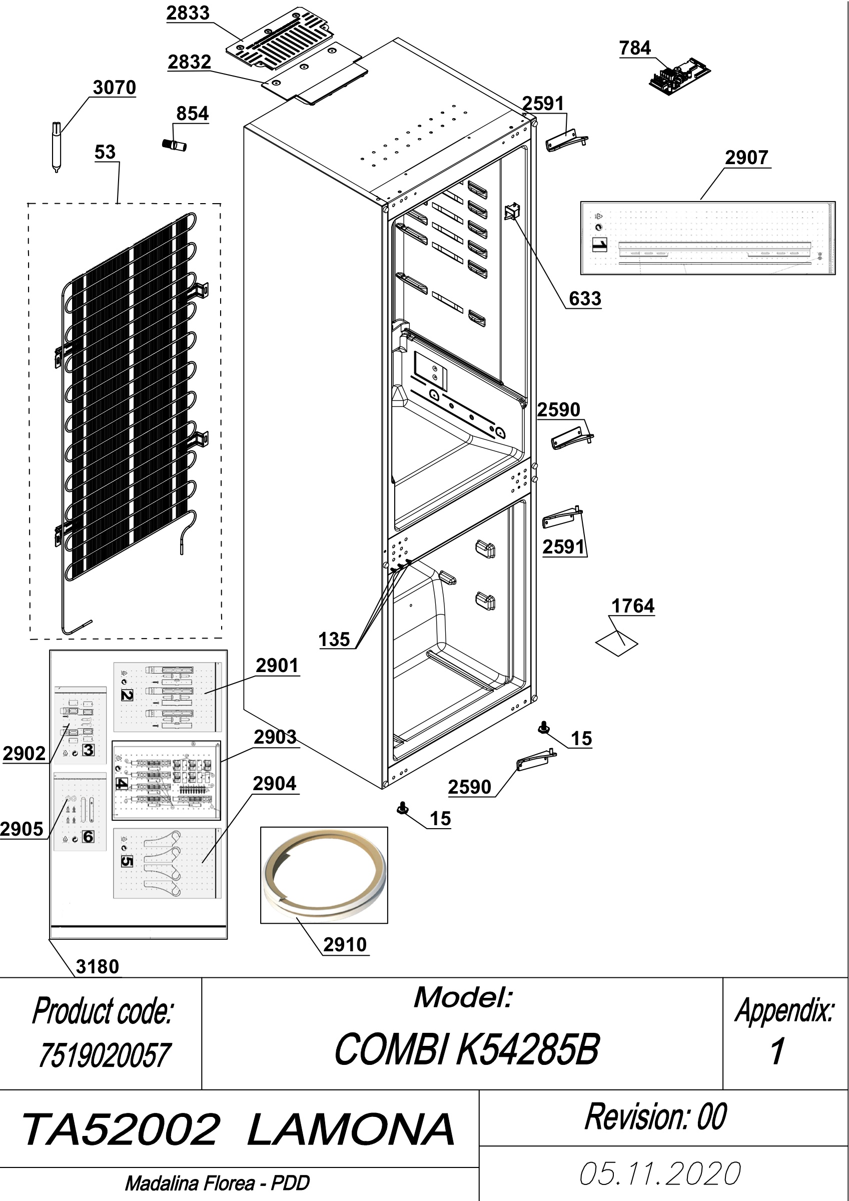 EXPLODED VIEW CABINET TA52002 LAMONA