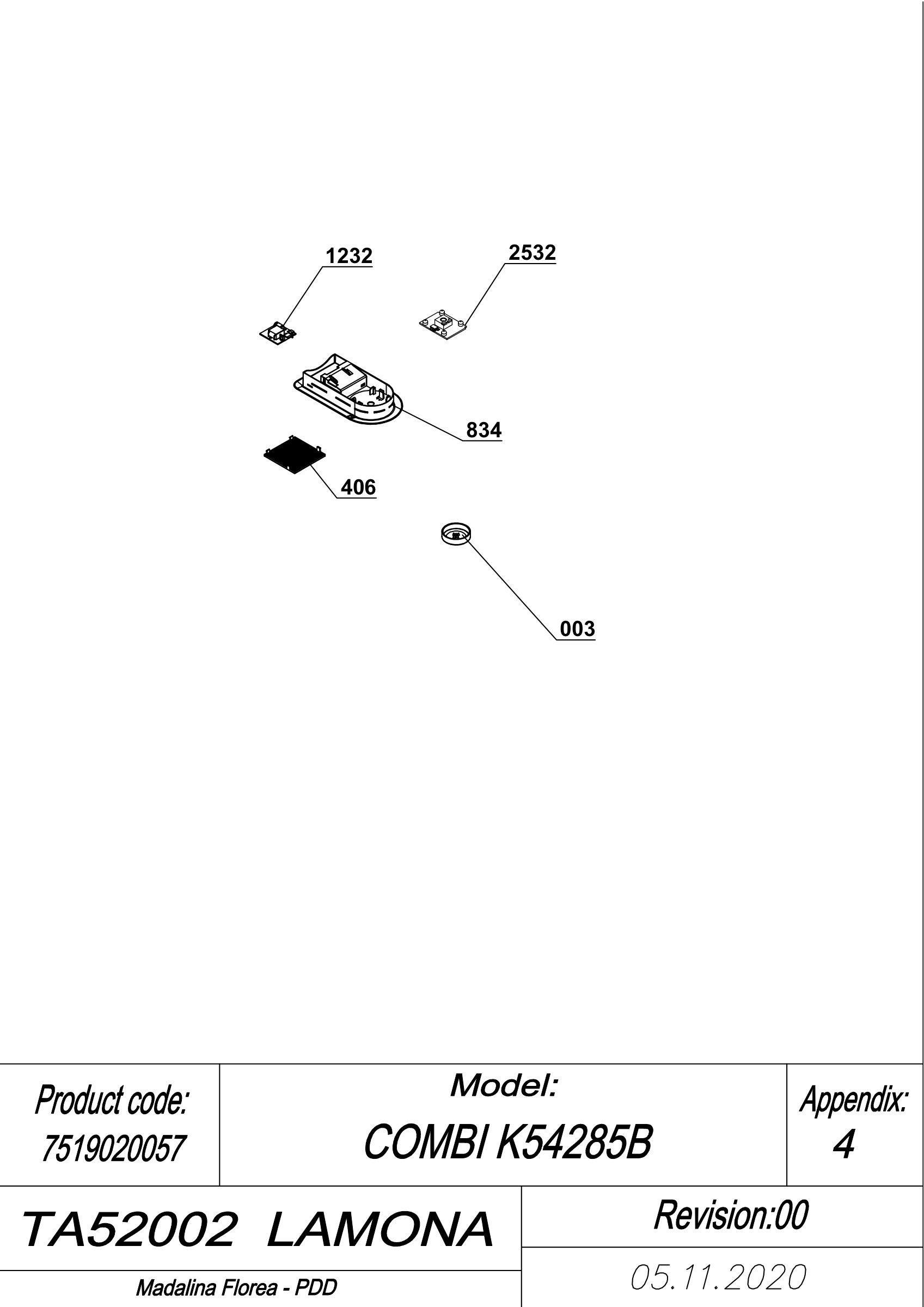 EXPLODED VIEW LEDS TA52002 LAMONA
