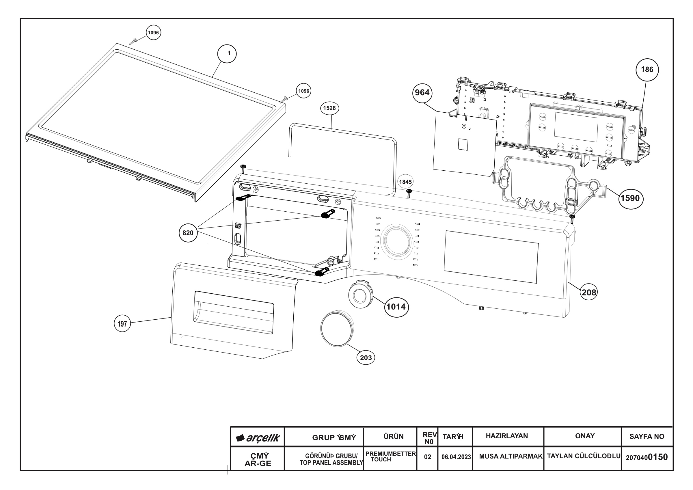 Front Panel & Top Frame Group