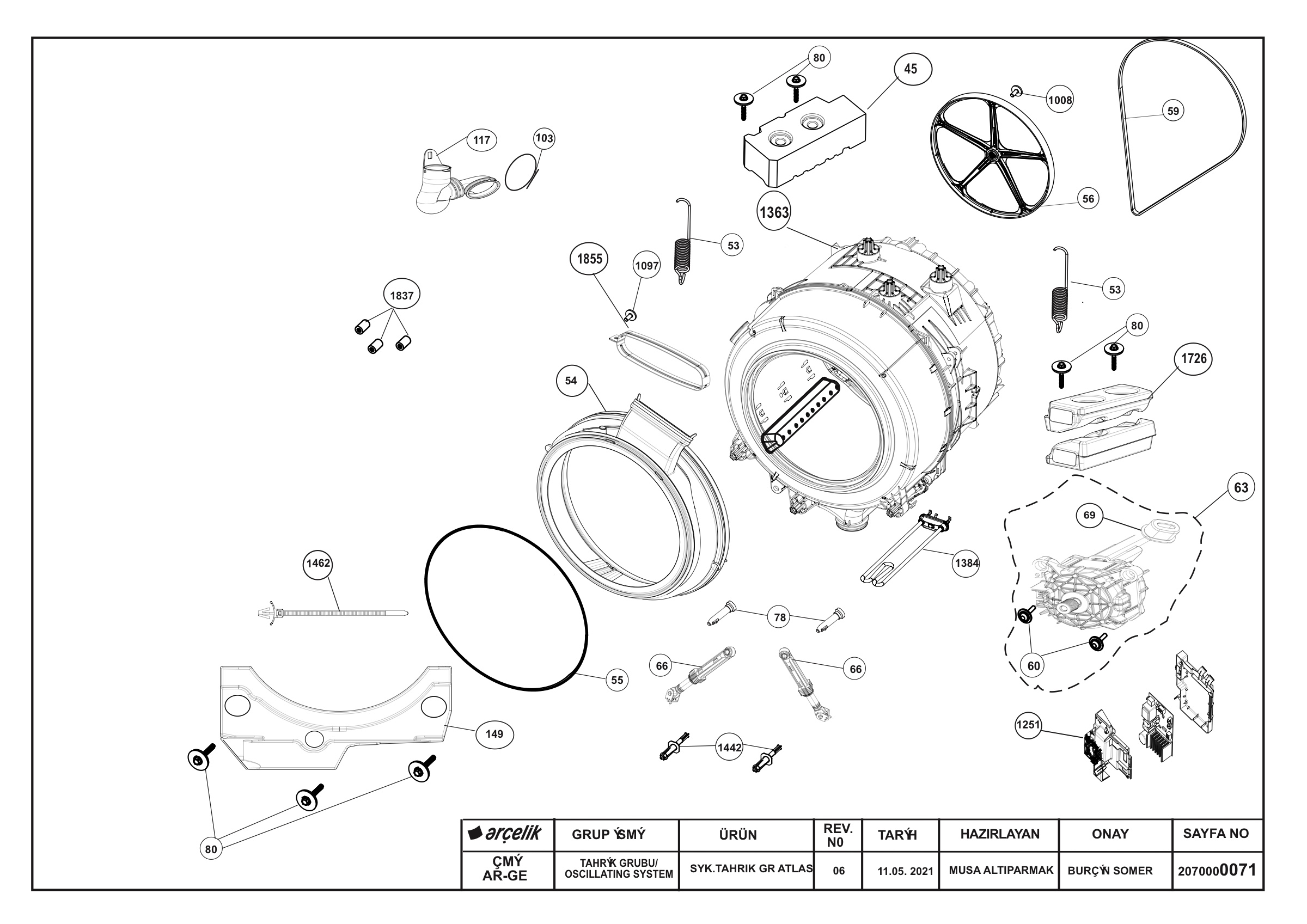 Lamona Washing Machine HJA8900 (7165141800) Spares
