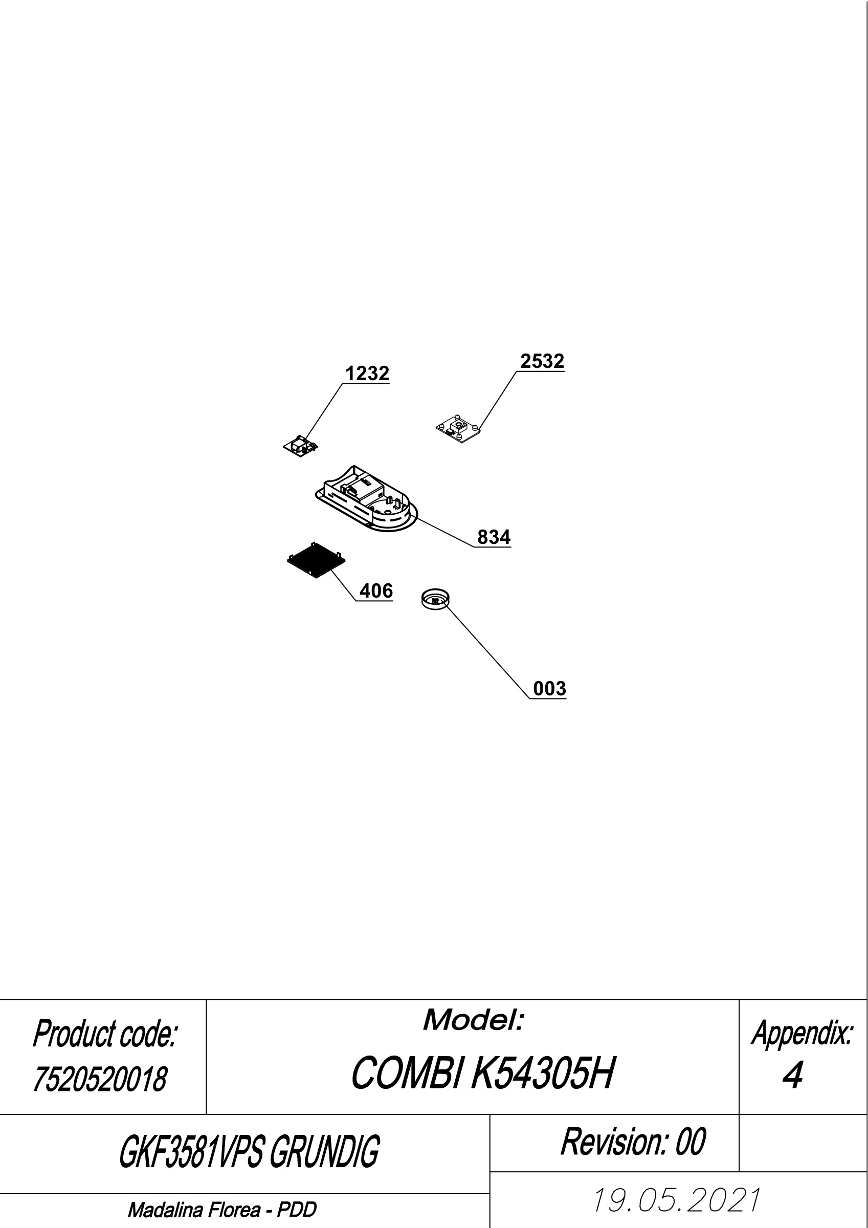 EXPLODED VIEW LEDS GKF3581VPS GRUNDIG