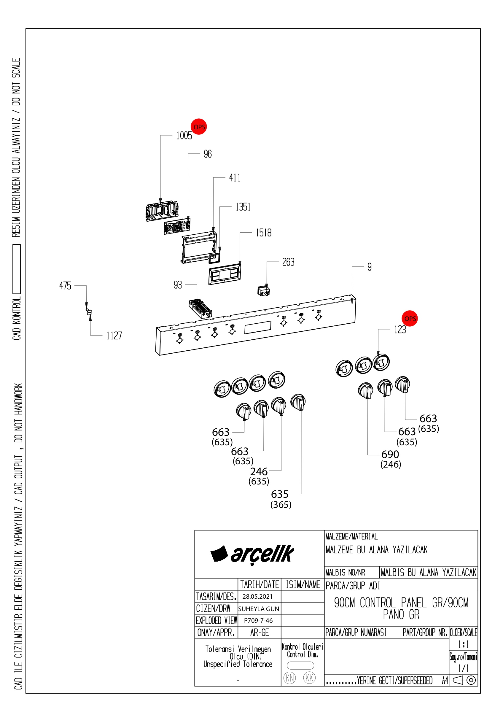Beko Cooker & Hob GF17300GXNS (7757589608) Spares