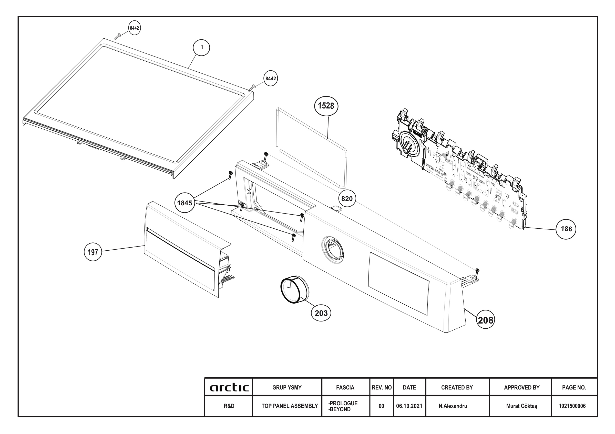 Front Panel & Top Frame Group