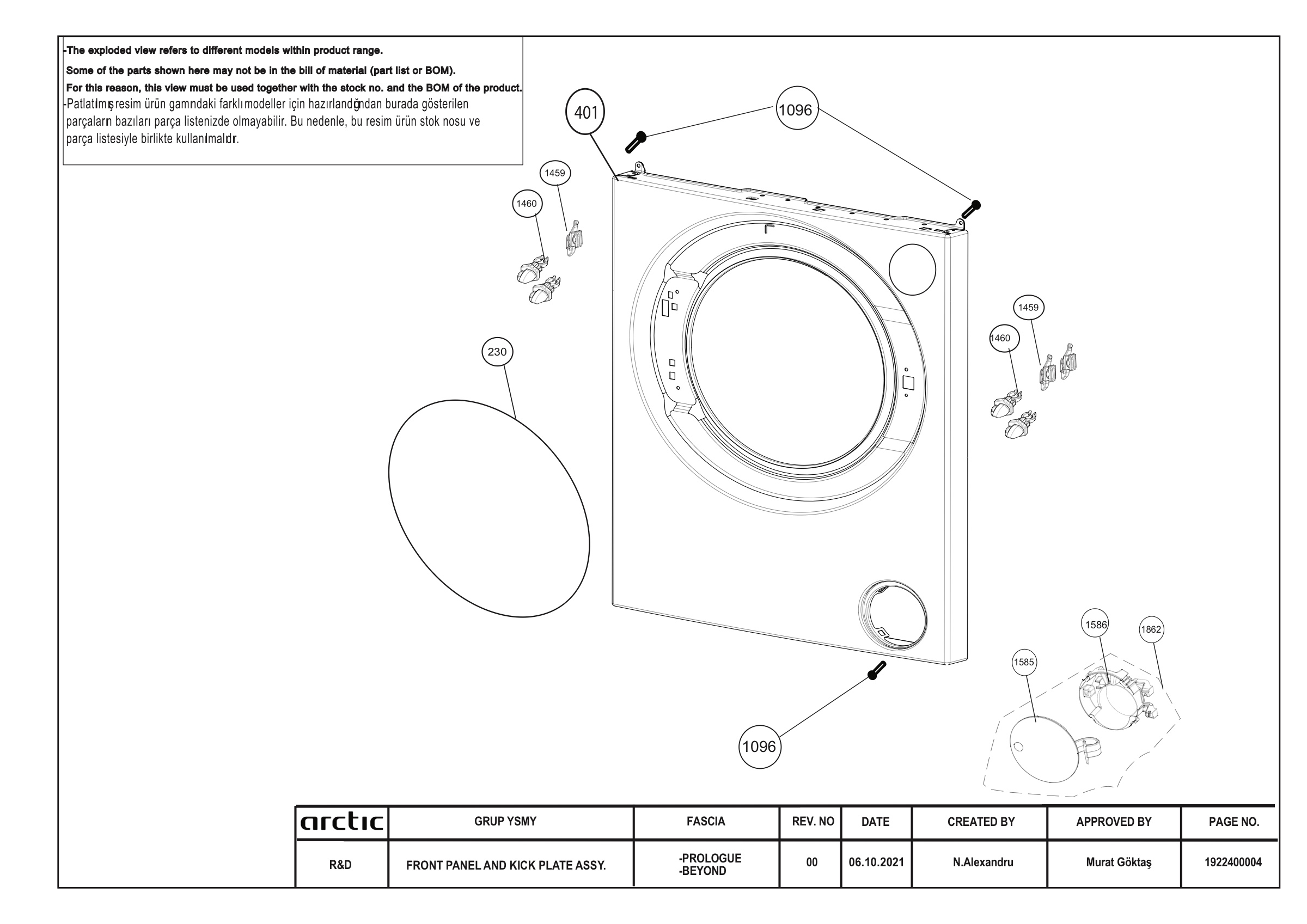 Front Wall & Kick Plate Group