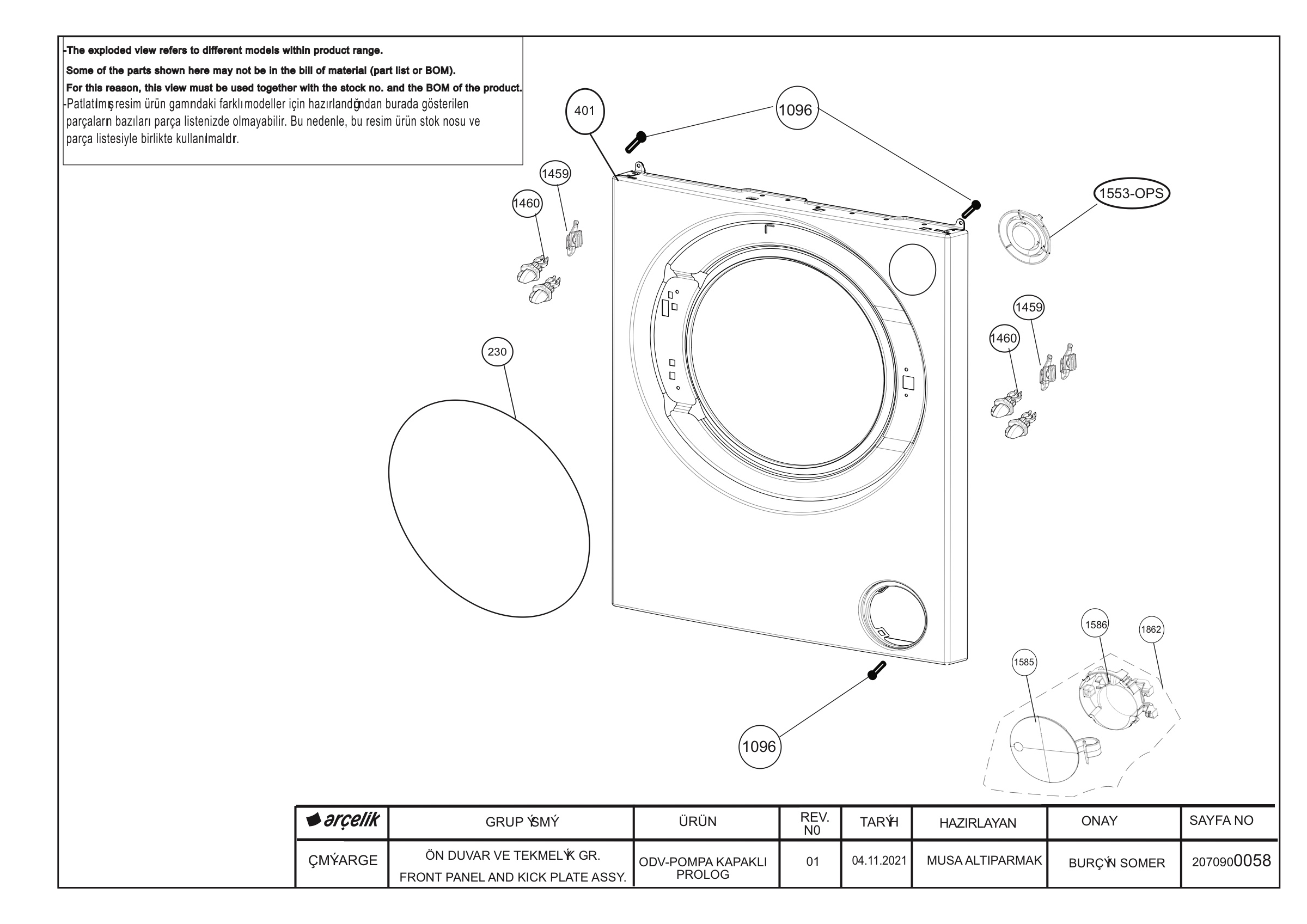 Front Wall & Kick Plate Group