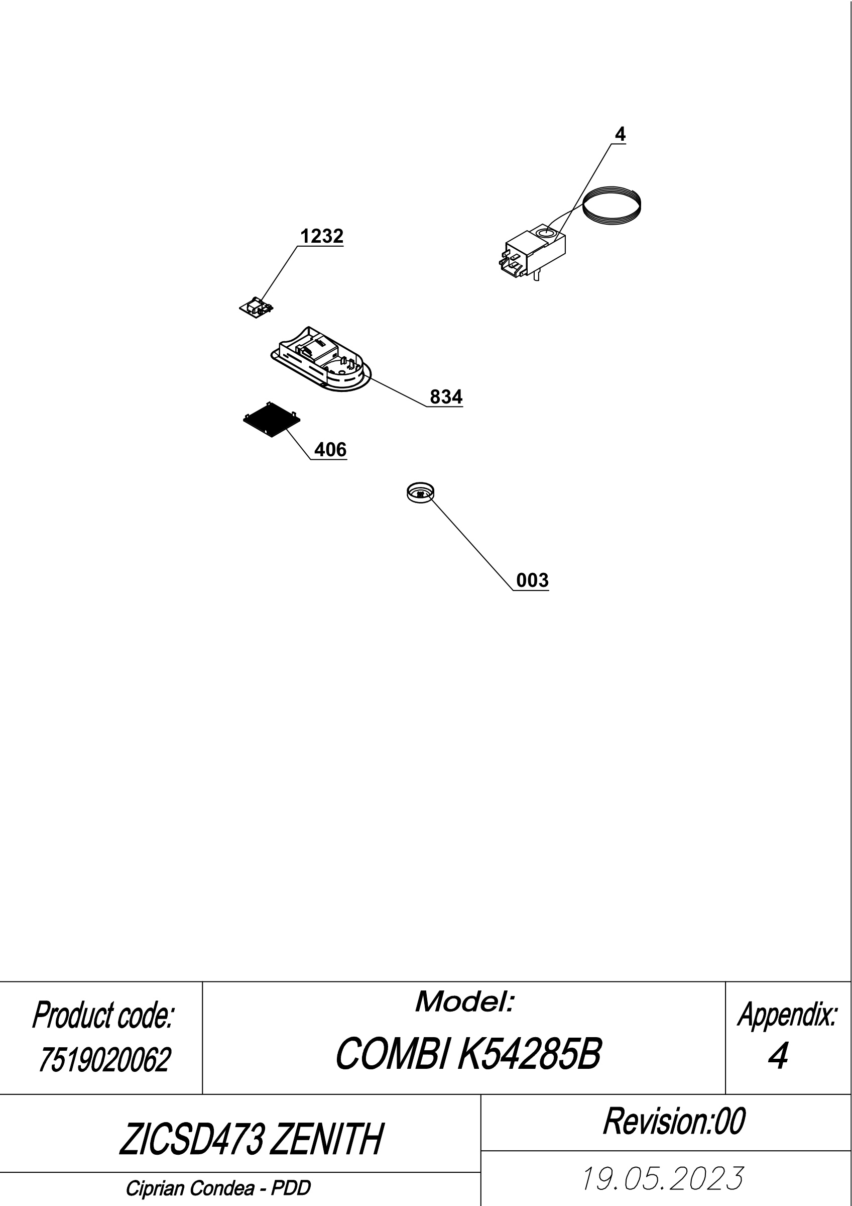 EXPLODED VIEW LEDS ZICSD473 ZENITH
