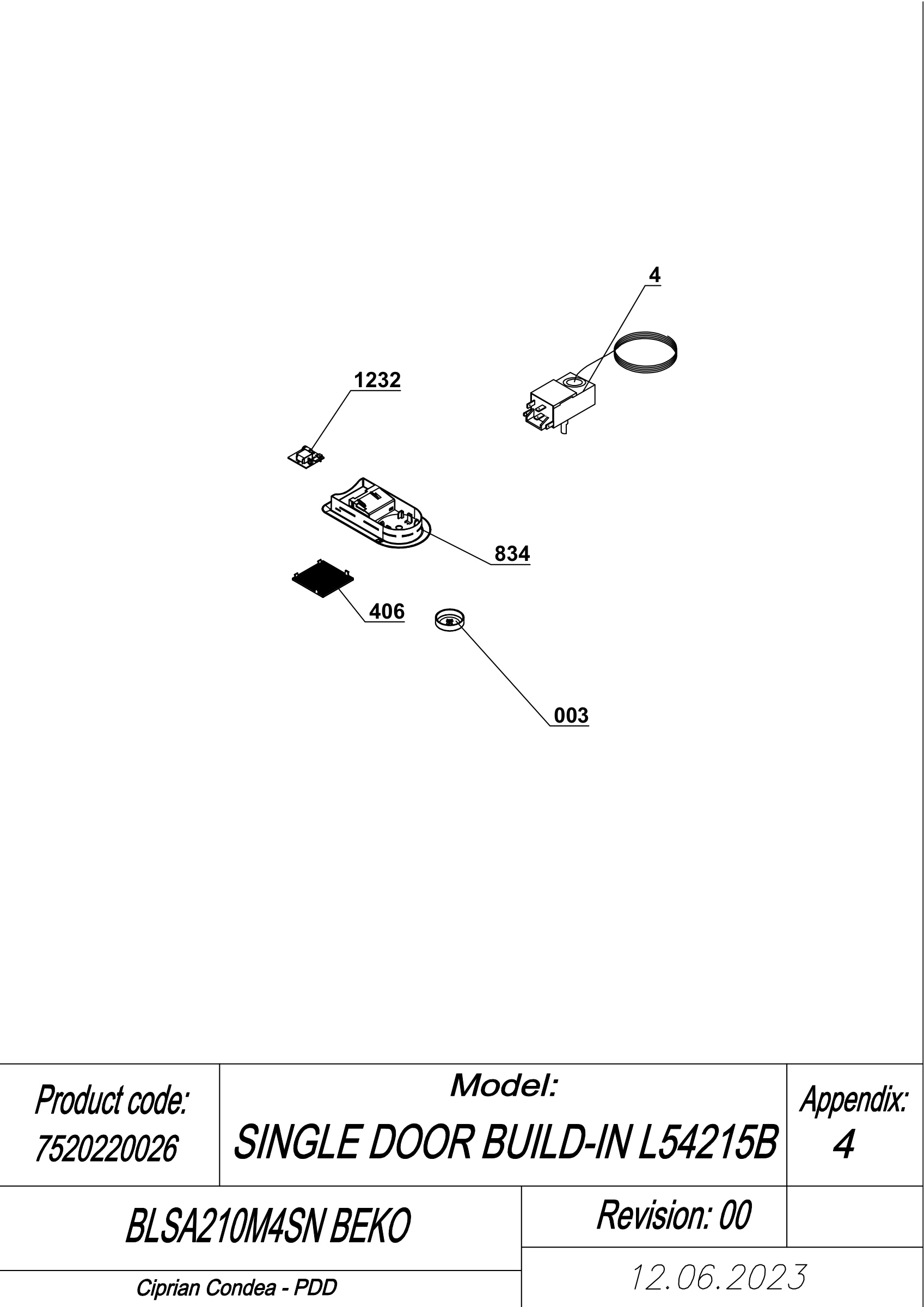 EXPLODED VIEW LEDS BLSA210M4SN BEKO