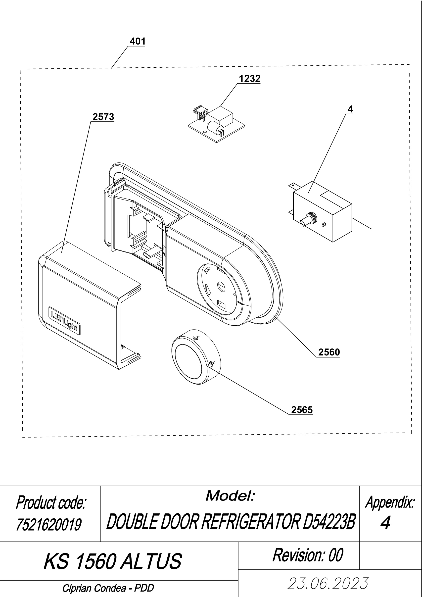 EXPLODED VIEW LEDS KS 1560 ALTUS