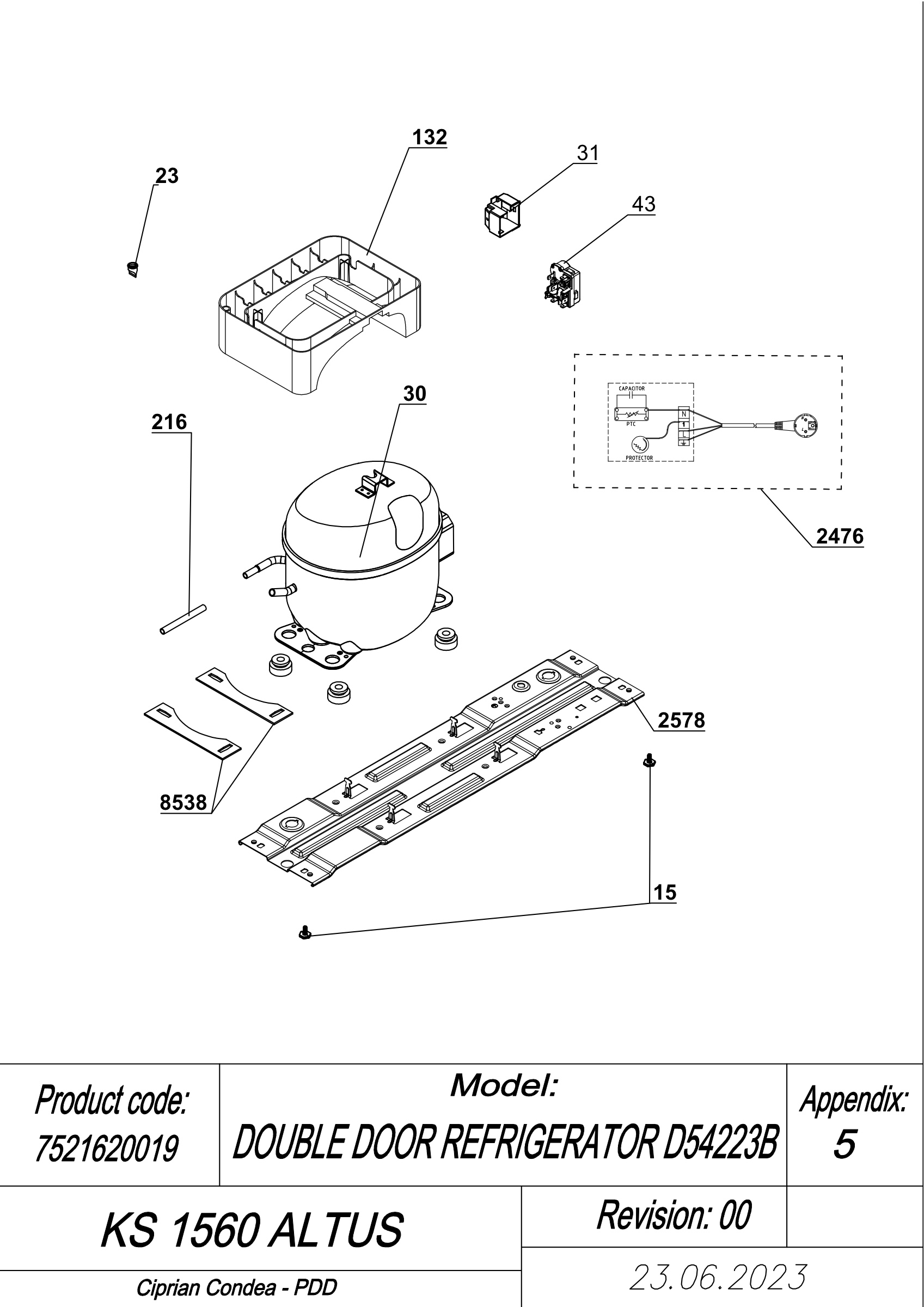 EXPLODED VIEW COMPRESSOR KS 1560 ALTUS