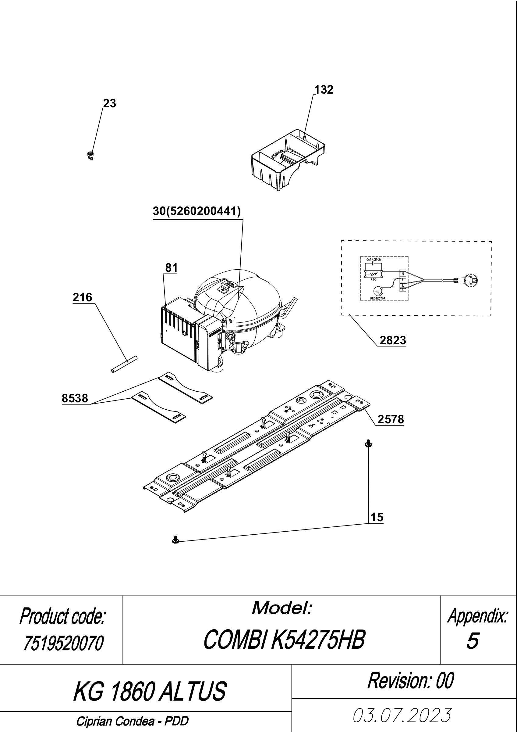 EXPLODED VIEW COMPRESSOR KG 1860 ALTUS