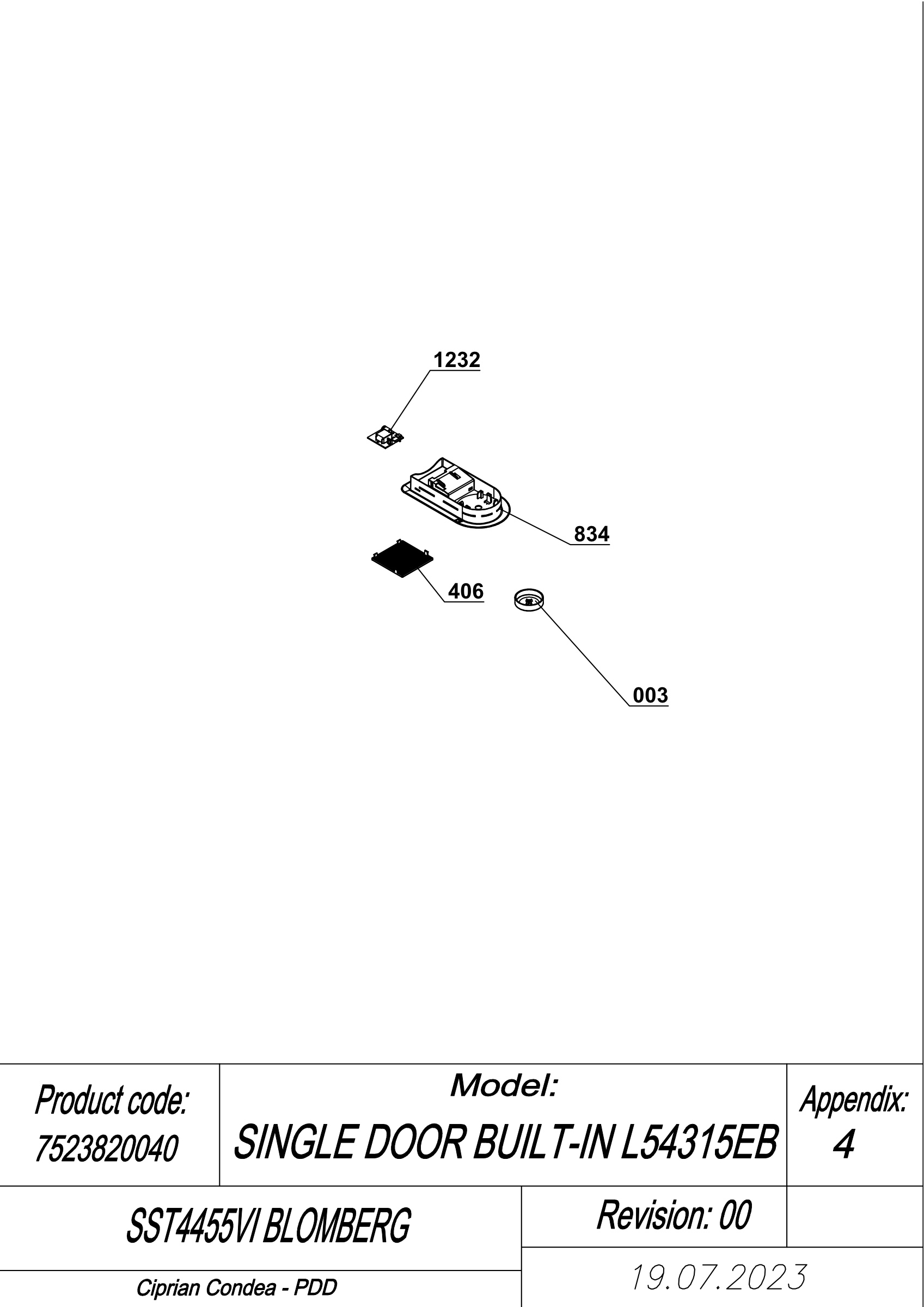 EXPLODED VIEW LEDS SST4455VI BLOMBERG
